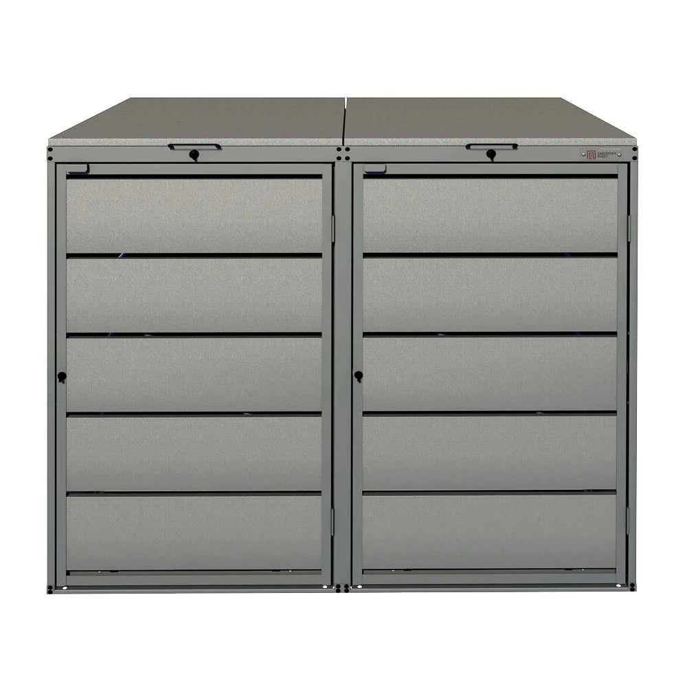 Mülltonnenbox 2er 240L in verschiedenen Farben | Mülltonnenbox aus Metall