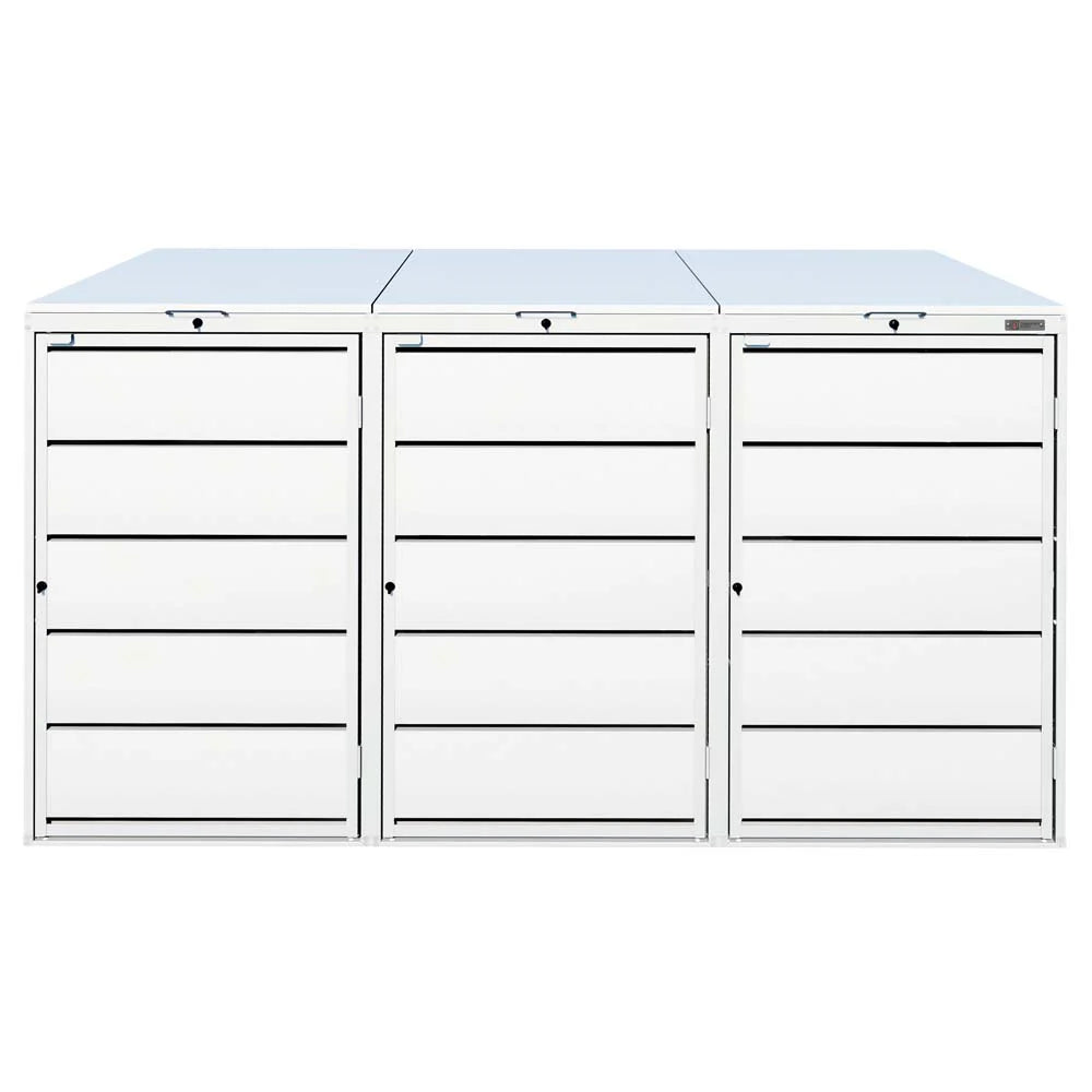 Mülltonnenbox 3er 240L in verschiedenen Farben | Mülltonnenbox aus Metall