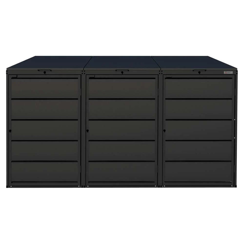 Mülltonnenbox 3er 240L in verschiedenen Farben | Mülltonnenbox aus Metall