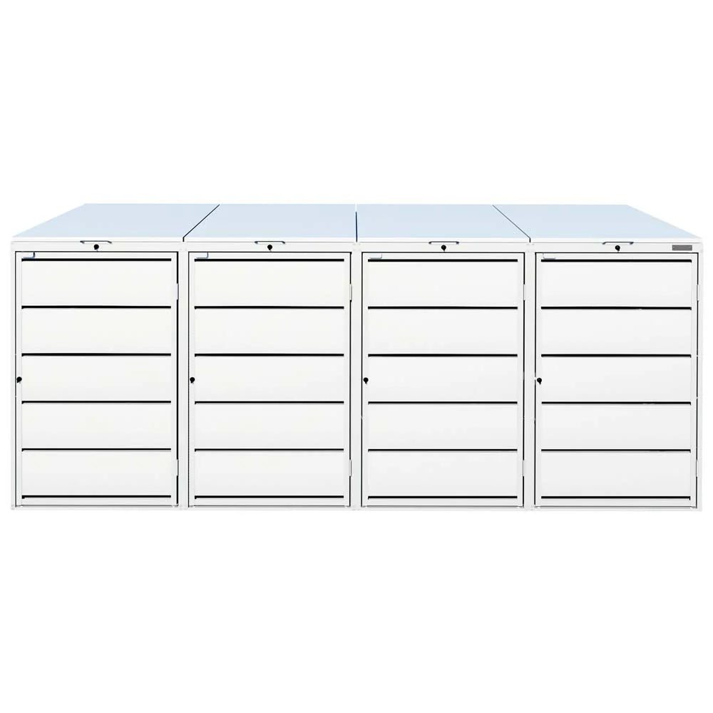 Mülltonnenbox 4er 240L in verschiedenen Farben | Mülltonnenbox aus Metall