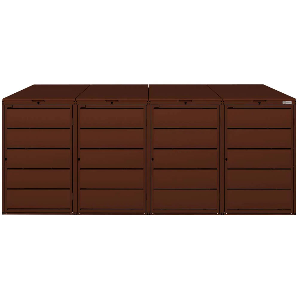 Mülltonnenbox 4er 240L in verschiedenen Farben | Mülltonnenbox aus Metall