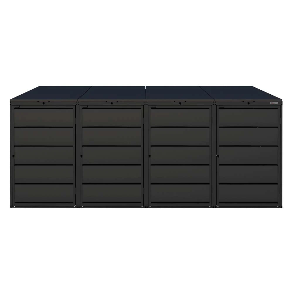 Mülltonnenbox 4er 240L in verschiedenen Farben | Mülltonnenbox aus Metall