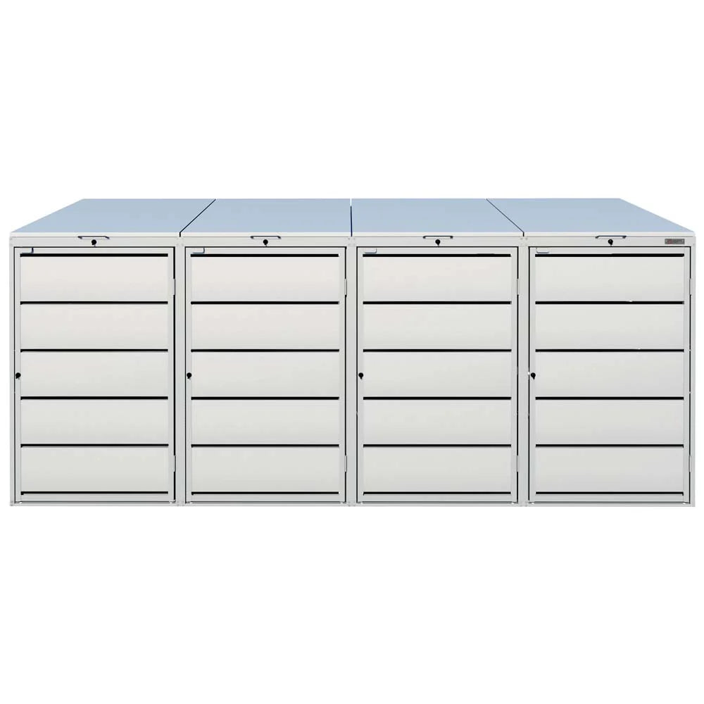 Mülltonnenbox 4er 240L in verschiedenen Farben | Mülltonnenbox aus Metall