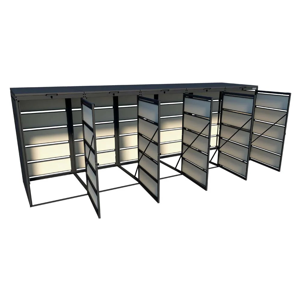 Mülltonnenbox 5er 240L in verschiedenen Farben | Mülltonnenbox aus Metall