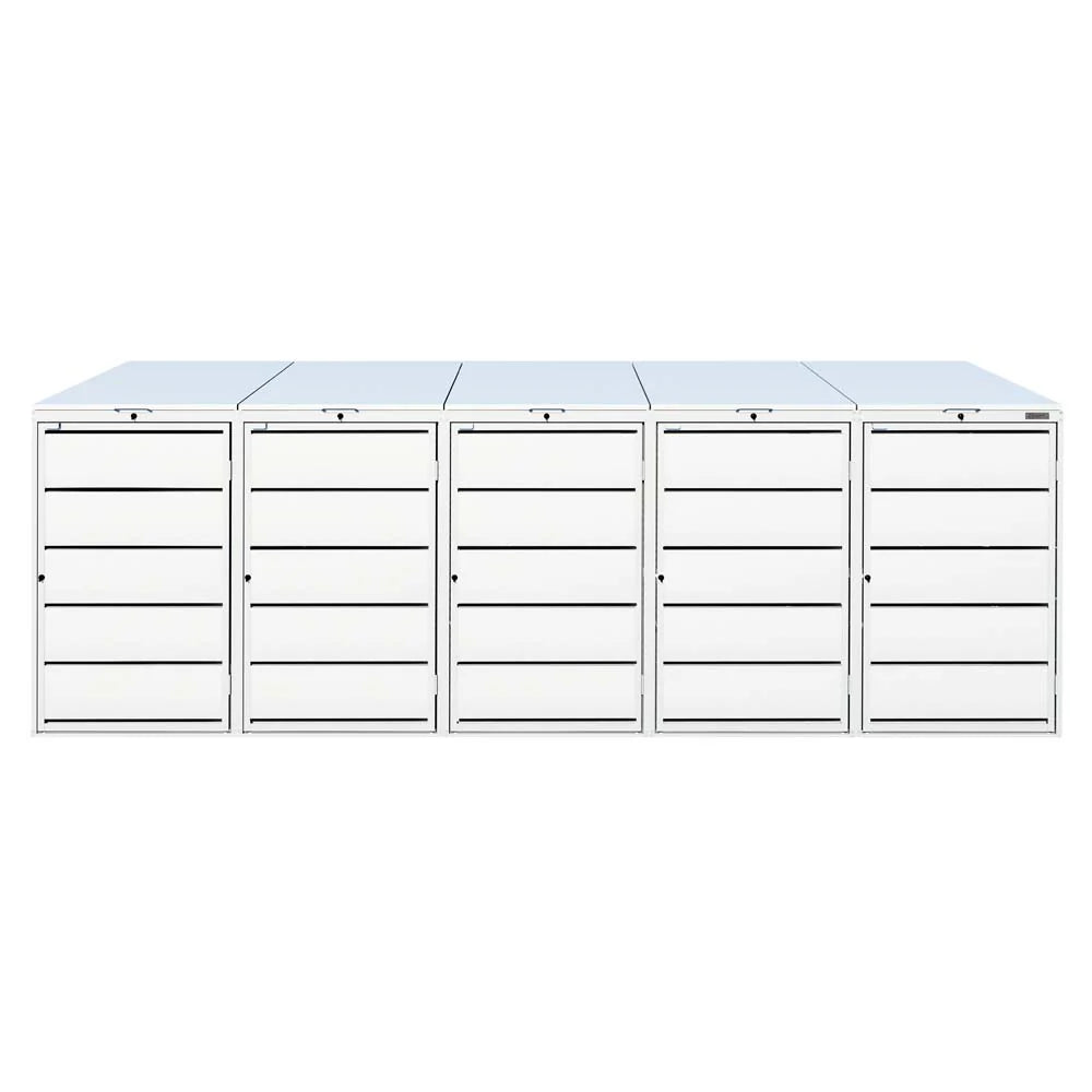 Mülltonnenbox 5er 240L in verschiedenen Farben | Mülltonnenbox aus Metall