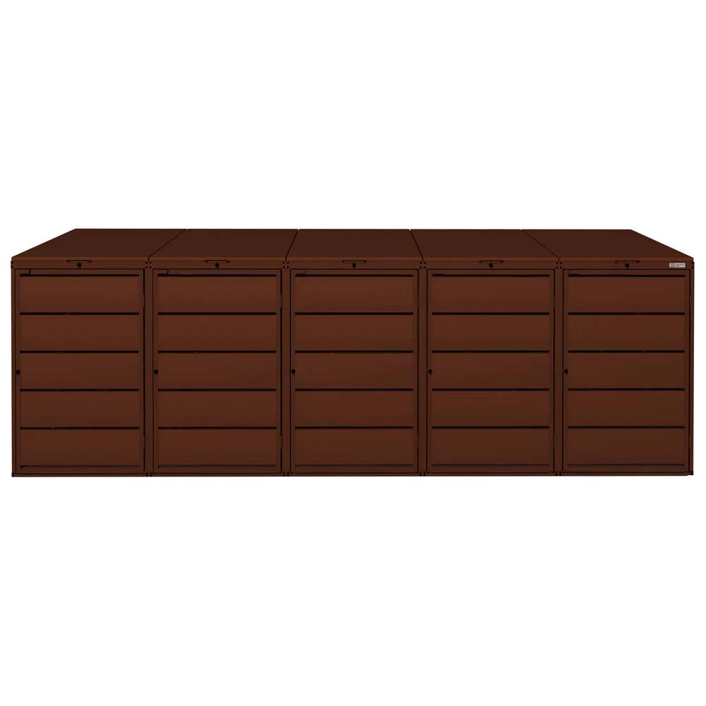 Mülltonnenbox 5er 240L in verschiedenen Farben | Mülltonnenbox aus Metall