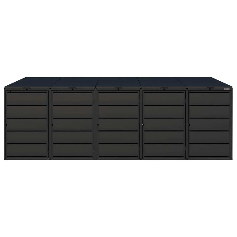 Mülltonnenbox 5er 240L in verschiedenen Farben | Mülltonnenbox aus Metall