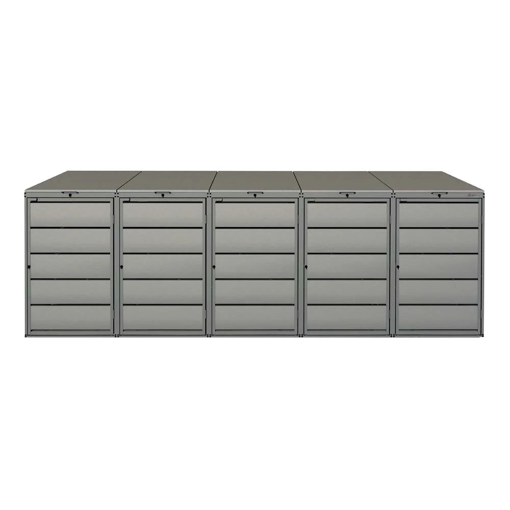 Mülltonnenbox 5er 240L in verschiedenen Farben | Mülltonnenbox aus Metall