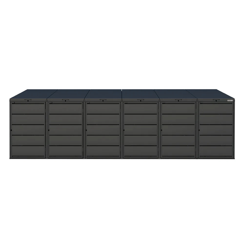 Mülltonnenbox 6er 240L in verschiedenen Farben | Mülltonnenbox aus Metall