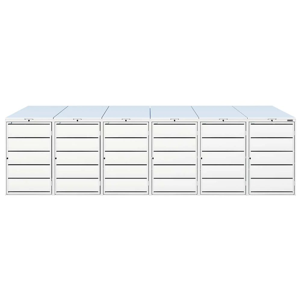 Mülltonnenbox 6er 240L in verschiedenen Farben | Mülltonnenbox aus Metall