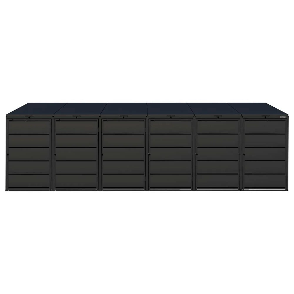 Mülltonnenbox 6er 240L in verschiedenen Farben | Mülltonnenbox aus Metall