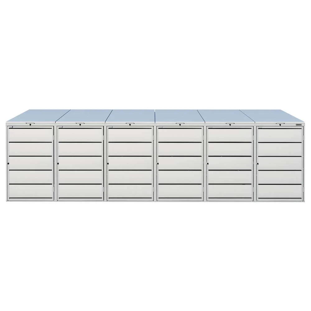 Mülltonnenbox 6er 240L in verschiedenen Farben | Mülltonnenbox aus Metall