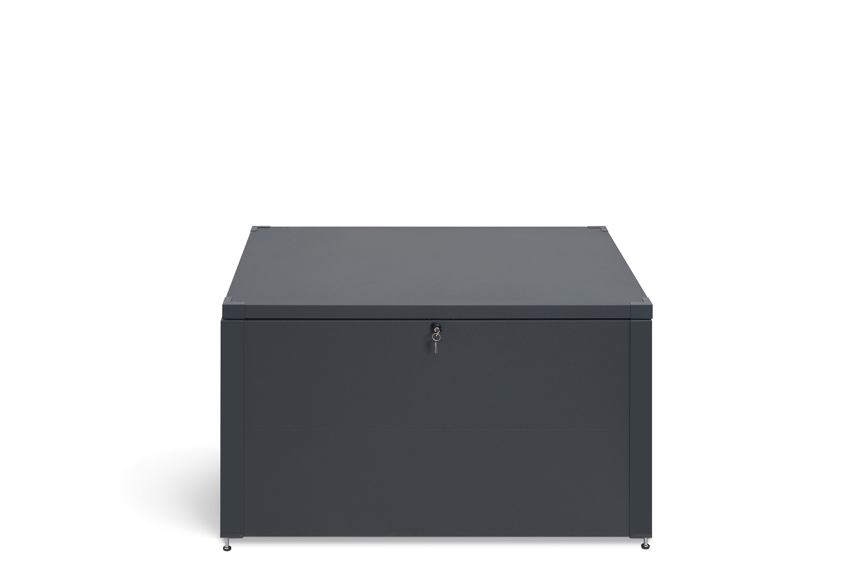 Metall Auflagenbox 470 Liter – robuste & wasserdichte Gartenbox für Kissen, Geräte & Zubehör – abschließbare Outdoor-Aufbewahrungsbox