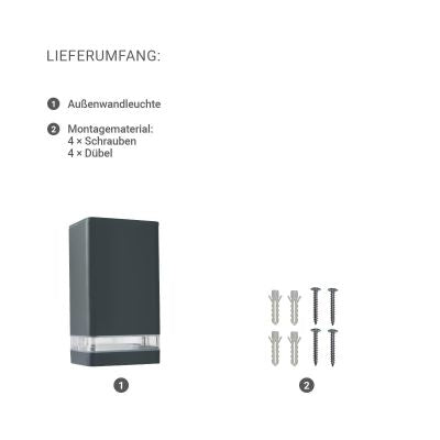 Wandlampe Edge Down GU10 anthrazit RAL 7016