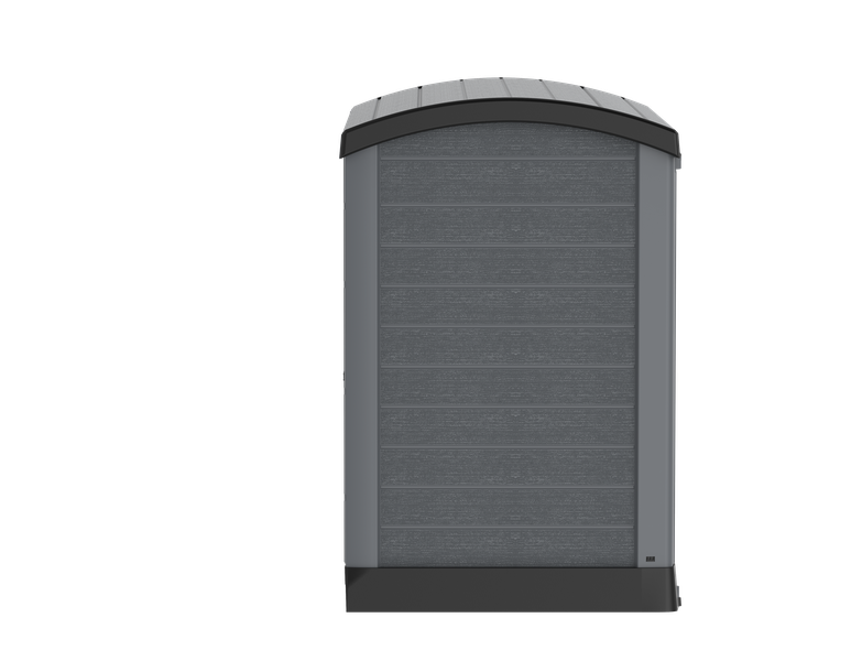 Gartenschuppen mit gewölbtem Deckel | 1200L | Abschließbarer, wetterfester Gartenschuppen aus Kunststoff | ideal zur sicheren Aufbewahrung von Mülltonnen, Gartenwerkzeug und Gartenzubehör | Grau