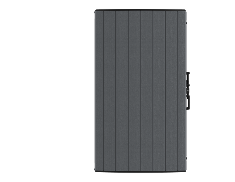 Gartenschuppen mit gewölbtem Deckel | 1200L | Abschließbarer, wetterfester Gartenschuppen aus Kunststoff | ideal zur sicheren Aufbewahrung von Mülltonnen, Gartenwerkzeug und Gartenzubehör | Grau