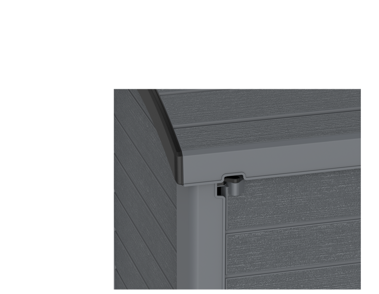 Gartenschuppen mit gewölbtem Deckel | 1200L | Abschließbarer, wetterfester Gartenschuppen aus Kunststoff | ideal zur sicheren Aufbewahrung von Mülltonnen, Gartenwerkzeug und Gartenzubehör | Grau