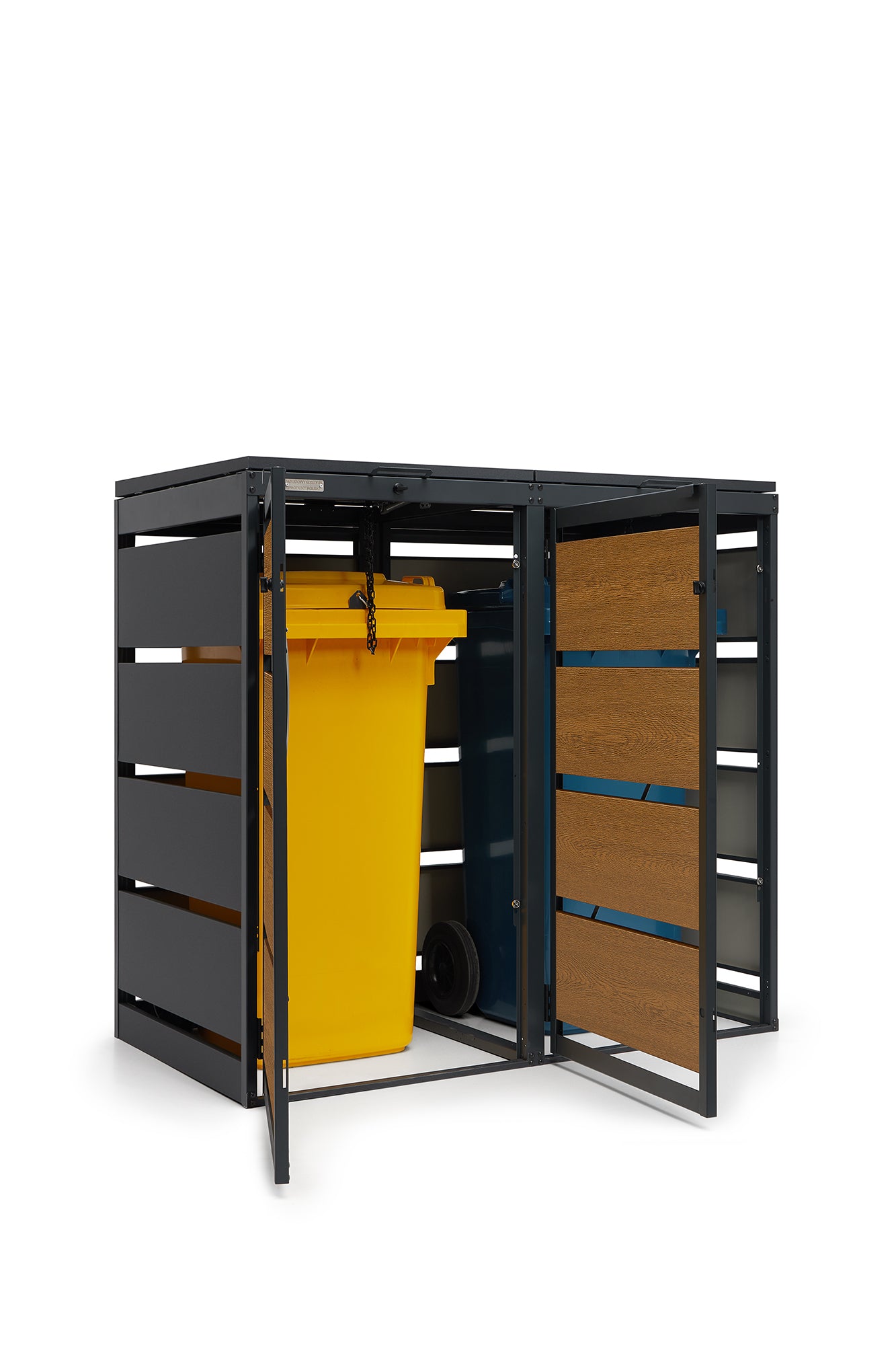 Mülltonnenbox 3er 120L in verschiedenen Farben | Mülltonnenbox aus Metall