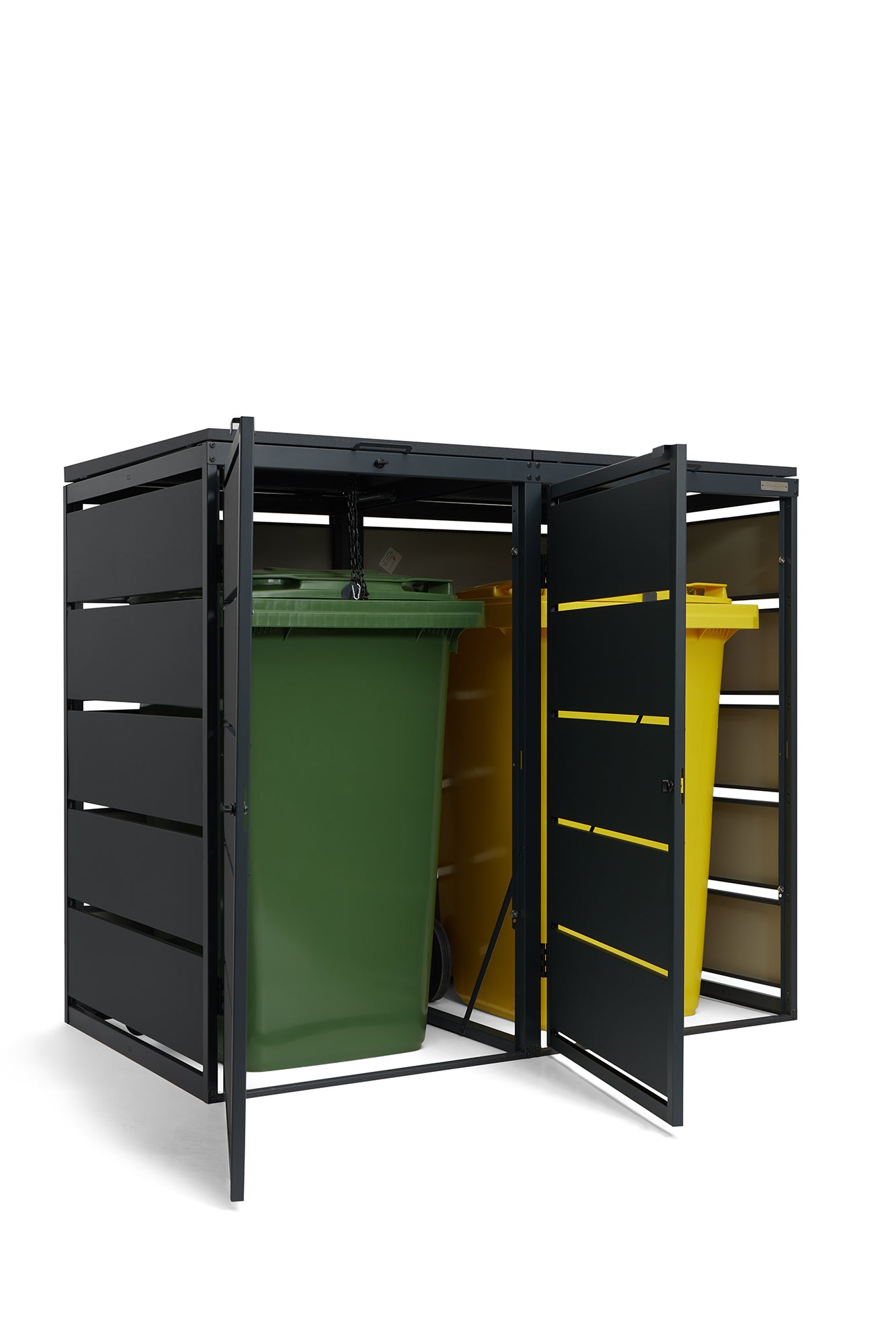 Mülltonnenbox 6er 240L in verschiedenen Farben | Mülltonnenbox aus Metall