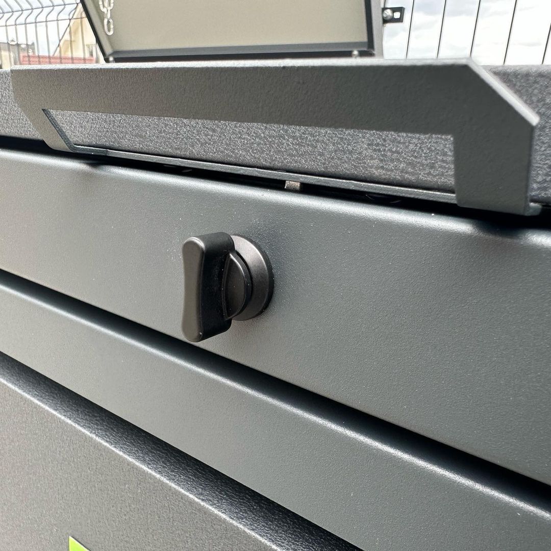 Mülltonnenbox 5er 120L in verschiedenen Farben | Mülltonnenbox aus Metall