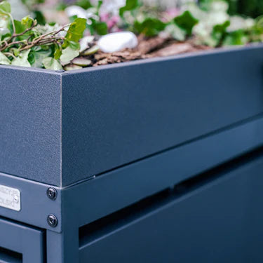 "GREENBOXX" Mülltonnenbox 1er 240L mit Grünfläche | Mülltonnenbox aus Metall