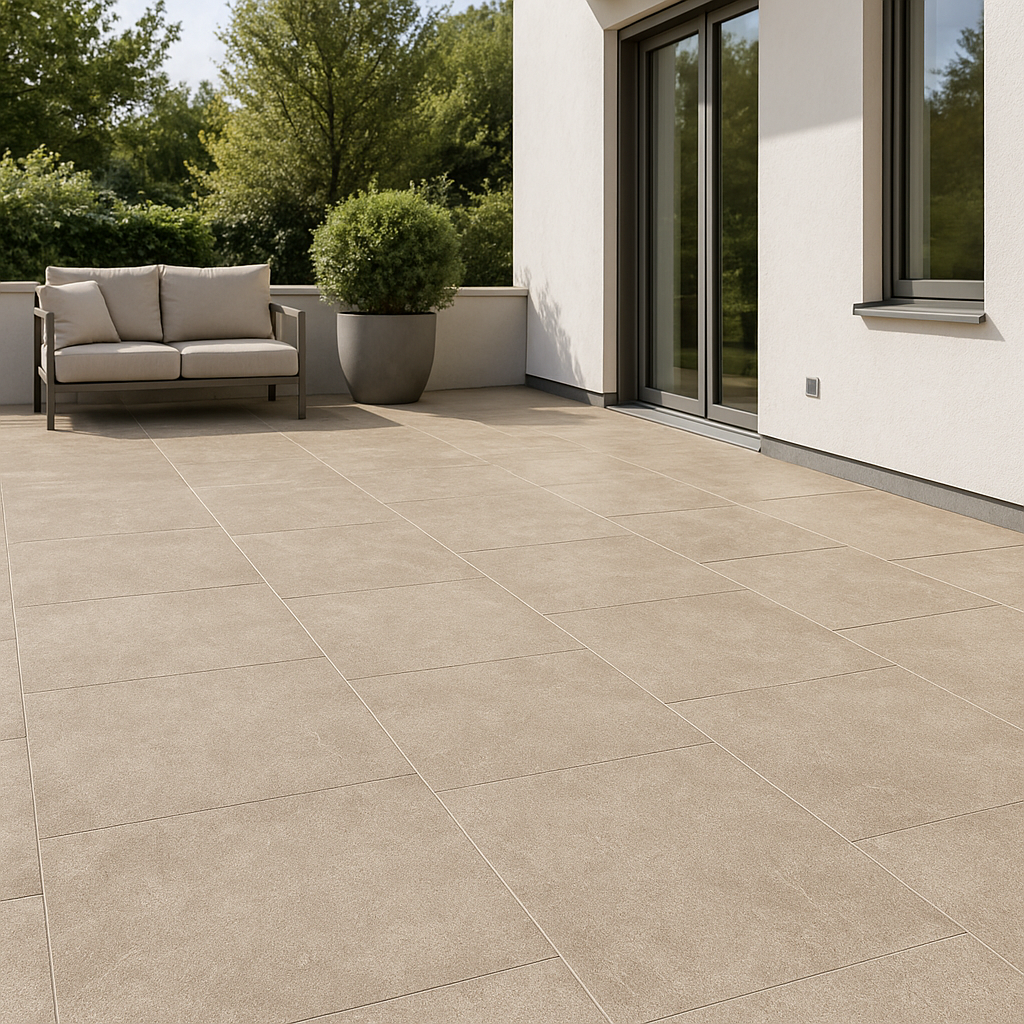 Terrassenplatte | Halley | Beigegrau 90x90