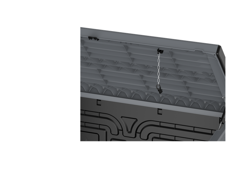 Flach gedeckelter Gartenschuppen aus Kunststoff | 1200L | großer, wetterfester Geräteschuppen abschließbar für Mülltonnen, Gartengeräte & Zubehör | Grau