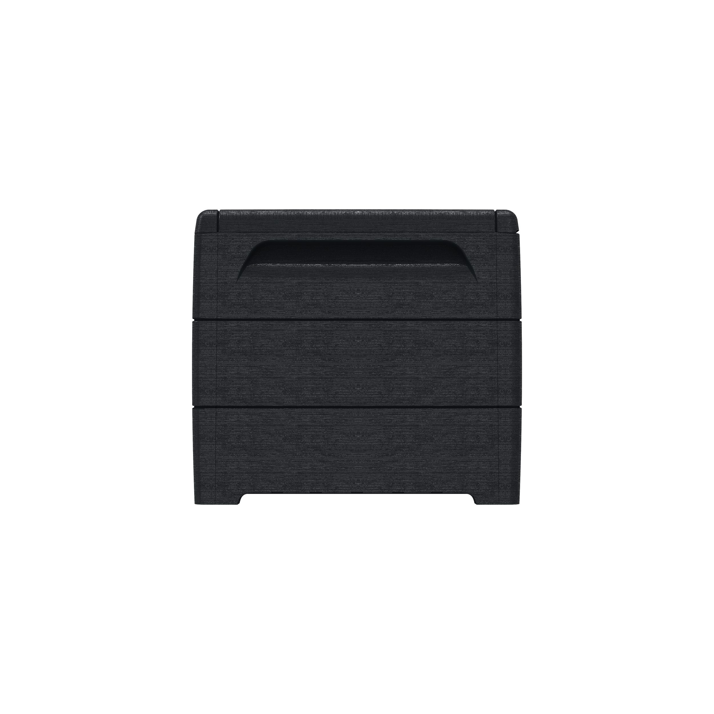 Auflagenbox Garten 416L – wasserdichte Kissenbox mit Deckel – Gartenbox in Holzoptik für Kissen, Geräte & Zubehör | Dunkelgrau