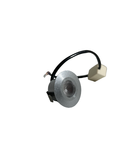 1 Watt Mini LED-Spot inkl. Trafo in Silber warmweiß 2700K