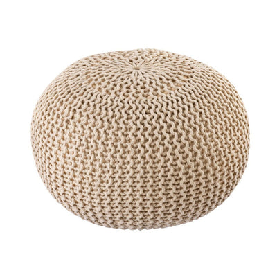 Sitzpouf ø55cm Pouf Strickhocker Strickpouf PREMIUM Innen Terrasse Pool Garten nachhaltig