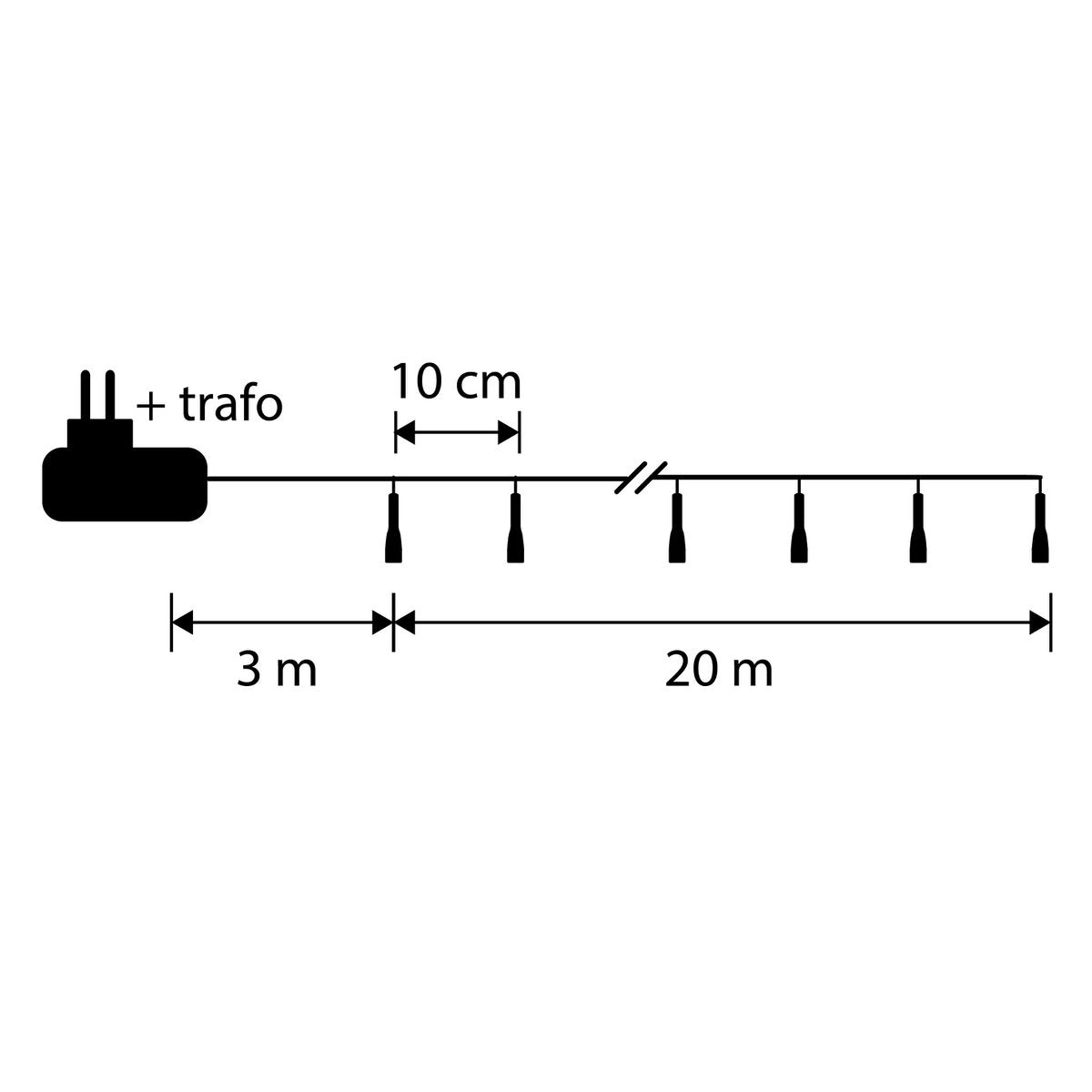 Luca Smart Lighting Weihnachtsbaumbeleuchtung mit 200 LED-Lichtern – L2000 cm – RGB