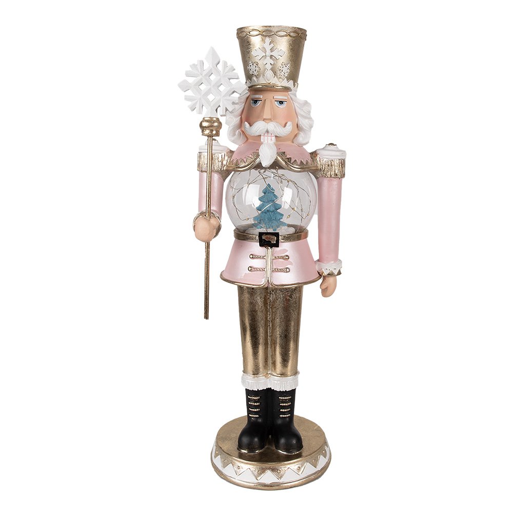 Weihnachtsdeko Figur Nussknacker Pink 16x16x50 cm