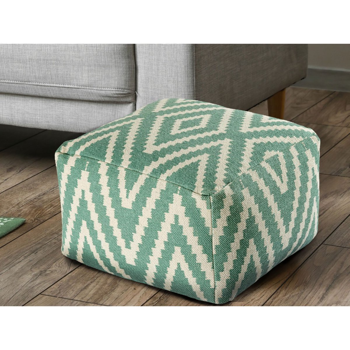 Sitzwürfel Fußhocker Sitzhocker 55x37x55 cm Pouf Kelim Bodenkissen Peru schwarz taupe gelb türkis