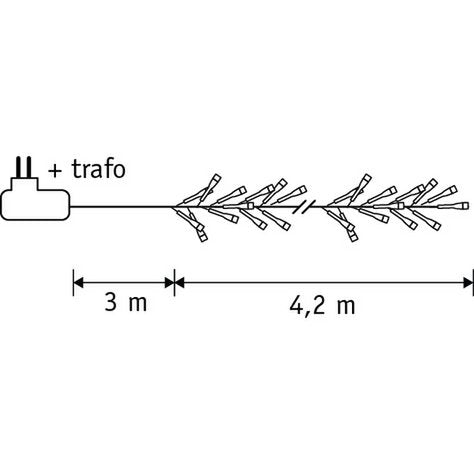 Cluster-Weihnachtslichter mit 576 LED-Lichtern – L420 cm – klassisches Weiß