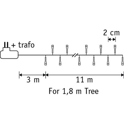 Lichterkette-Weihnachtsbaumbeleuchtung mit 550 LED-Lichtern – L1100 cm – Mehrfarbig