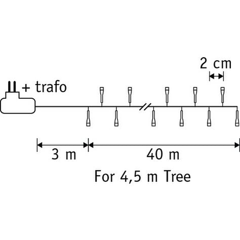 Lichterkette Weihnachtsbaumbeleuchtung mit 2000 LED-Lichtern – L4000 cm – klassisches Weiß