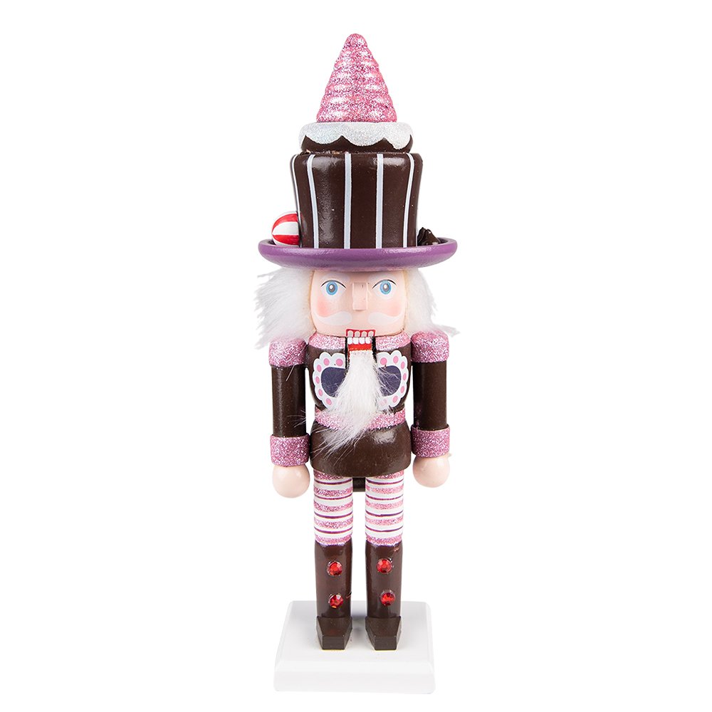 Weihnachtsdeko Figur Nussknacker Lila Braun 8x8x26 cm