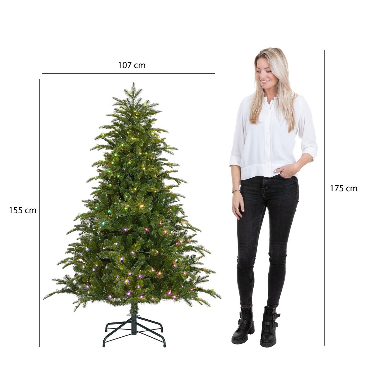 Künstlicher Weihnachtsbaum – H155 x Ø107 cm – Grün