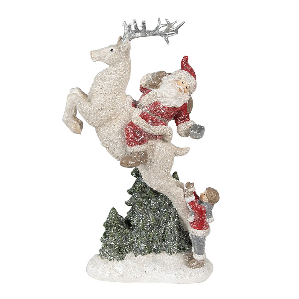 Weihnachtsdekoration Statue Weihnachtsmann Rot Weiß 19x10x33 cm