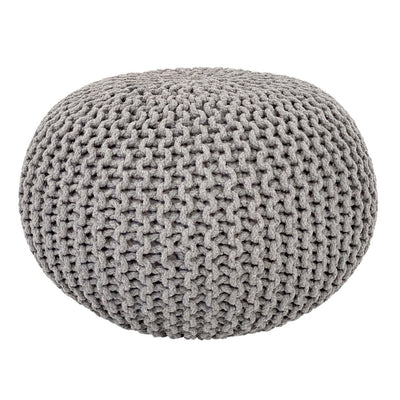 Pouf Ø 55 cm Strickhocker Sitzpouf Sitzpuff Bodenkissen Grobstrick-Optik extrahoch Höhe 37 cm