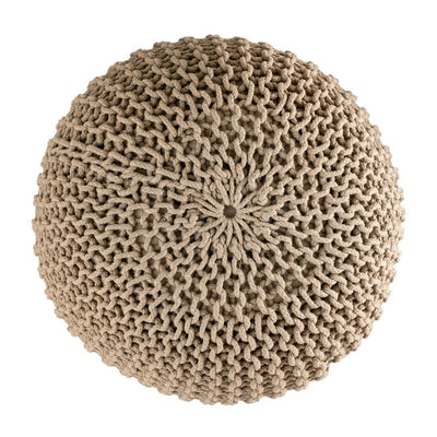 Pouf Ø 55 cm Strickhocker Sitzpouf Sitzpuff Bodenkissen Grobstrick-Optik extrahoch Höhe 37 cm