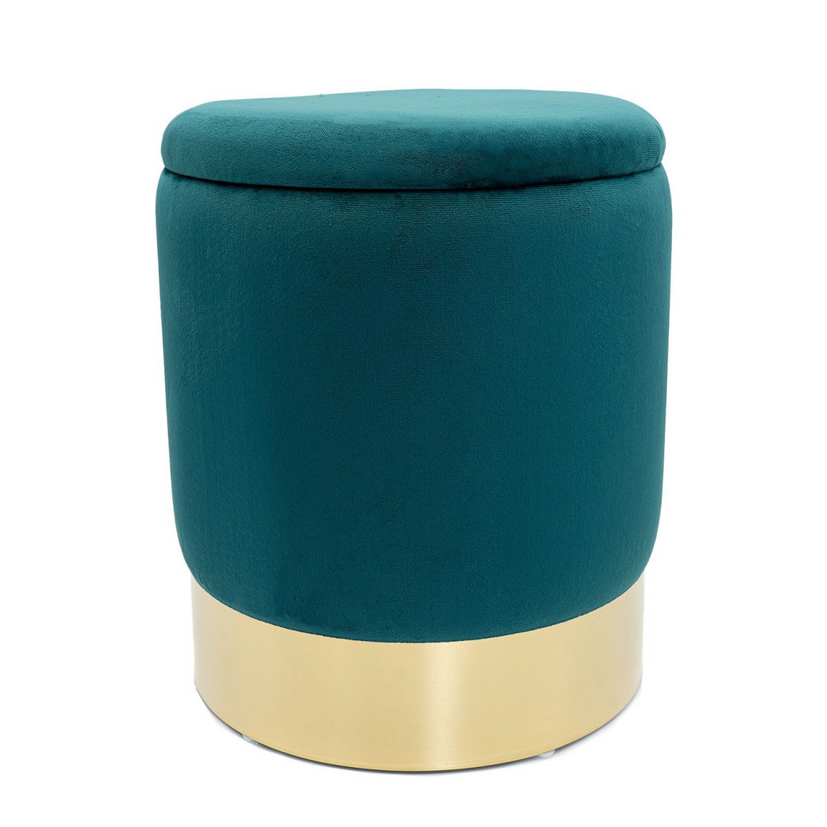 Samthocker Deko Hocker Samt Pouf Dekopouf Velour Hocker mit Stauraum u. Deckel Ø 31 H 38 cm