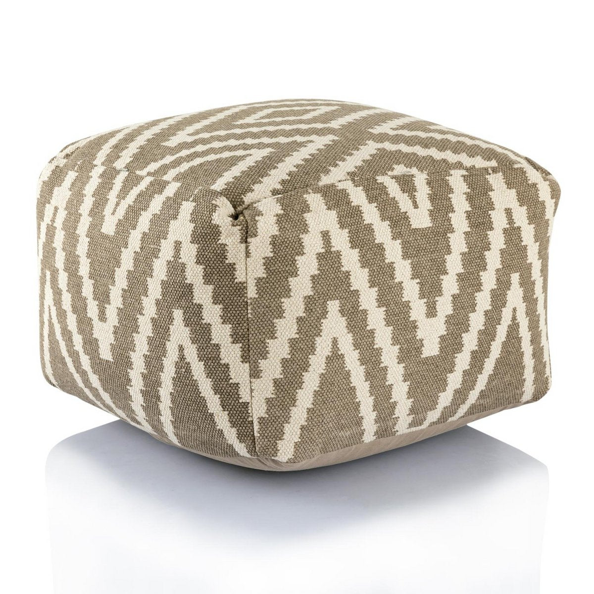 Sitzwürfel Fußhocker Sitzhocker 55x37x55 cm Pouf Kelim Bodenkissen Peru schwarz taupe gelb türkis