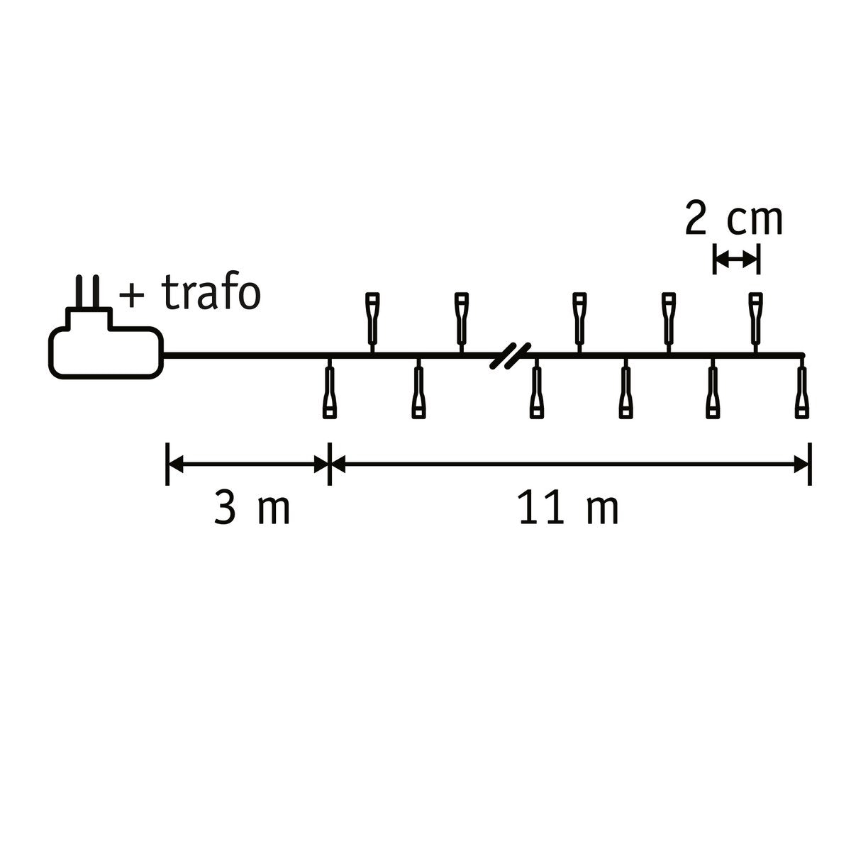 Luca Smart Lighting Schlangen-Weihnachtsbaumbeleuchtung mit 550 LED-Lichtern – L1100 cm – Mehrfarbig