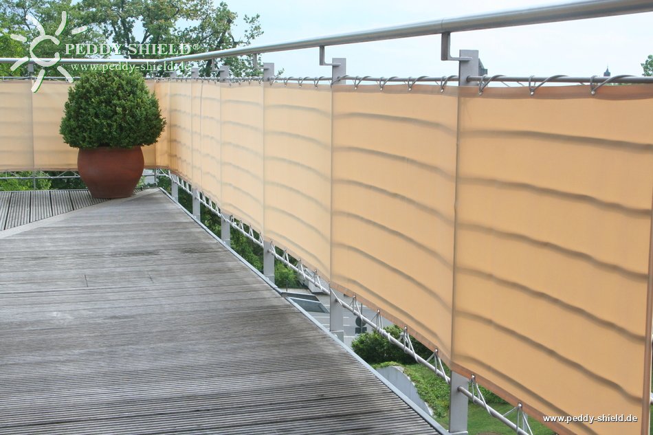 Balkonsichtschutz Farbe wählbar B90 x L500 cm - 100% Polyesterstoff - waschbar