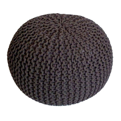 Pouf Ø 55 cm Strickhocker Sitzpouf Sitzpuff Bodenkissen Grobstrick-Optik extrahoch Höhe 37 cm