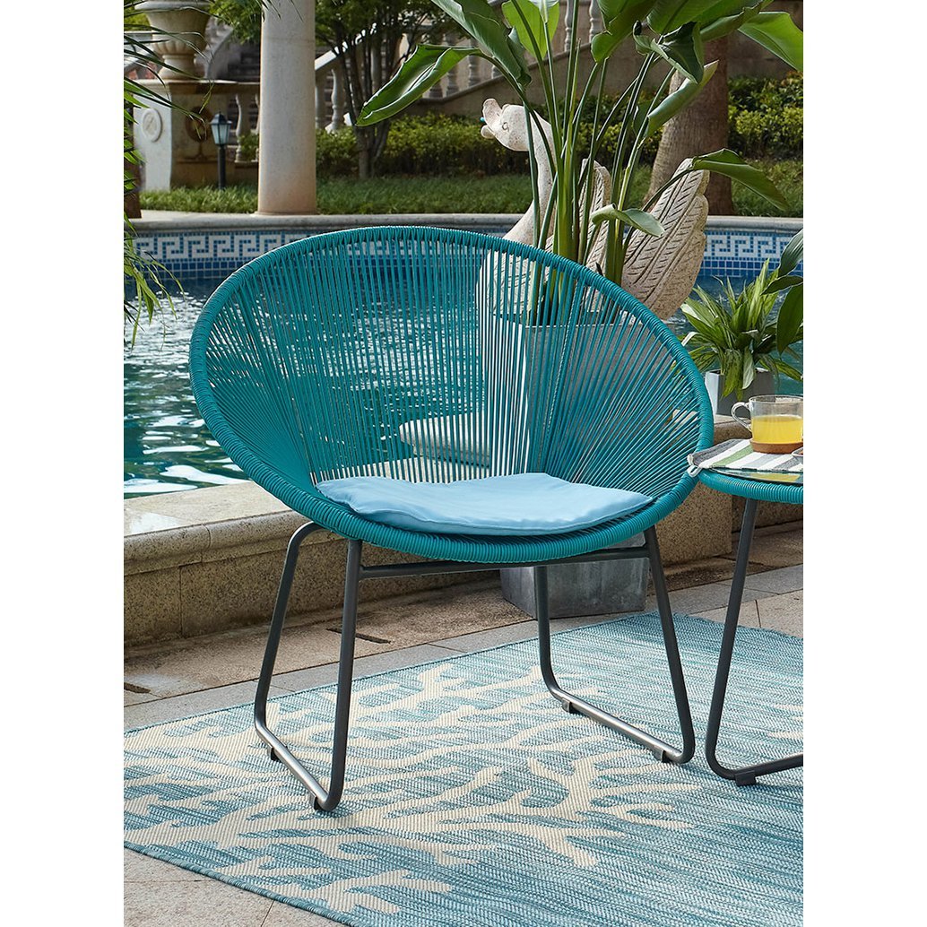 Garten Sitzgruppe 'Esté' 5-tlg aus Polyrattan | 2 Stühle inkl. Sitzkissen | Beistelltisch B 51 x T 51 x H 50 cm