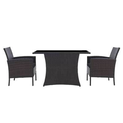 Rattan Sitzgruppe Vireo 5-tlg. Braun/Schwarz inkl. Sitzkissen Outdoor Polyrattan