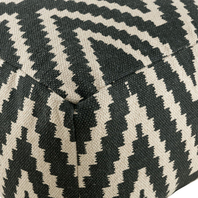 Sitzwürfel Fußhocker Sitzhocker 55x37x55 cm Pouf Kelim Bodenkissen Peru schwarz taupe gelb türkis