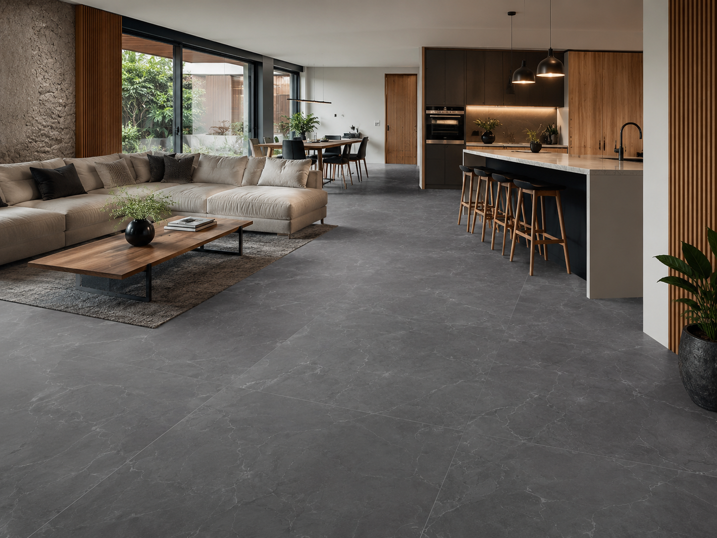Bodenfliese Pulpis Dark Grey Polished 120cm x 120cm
